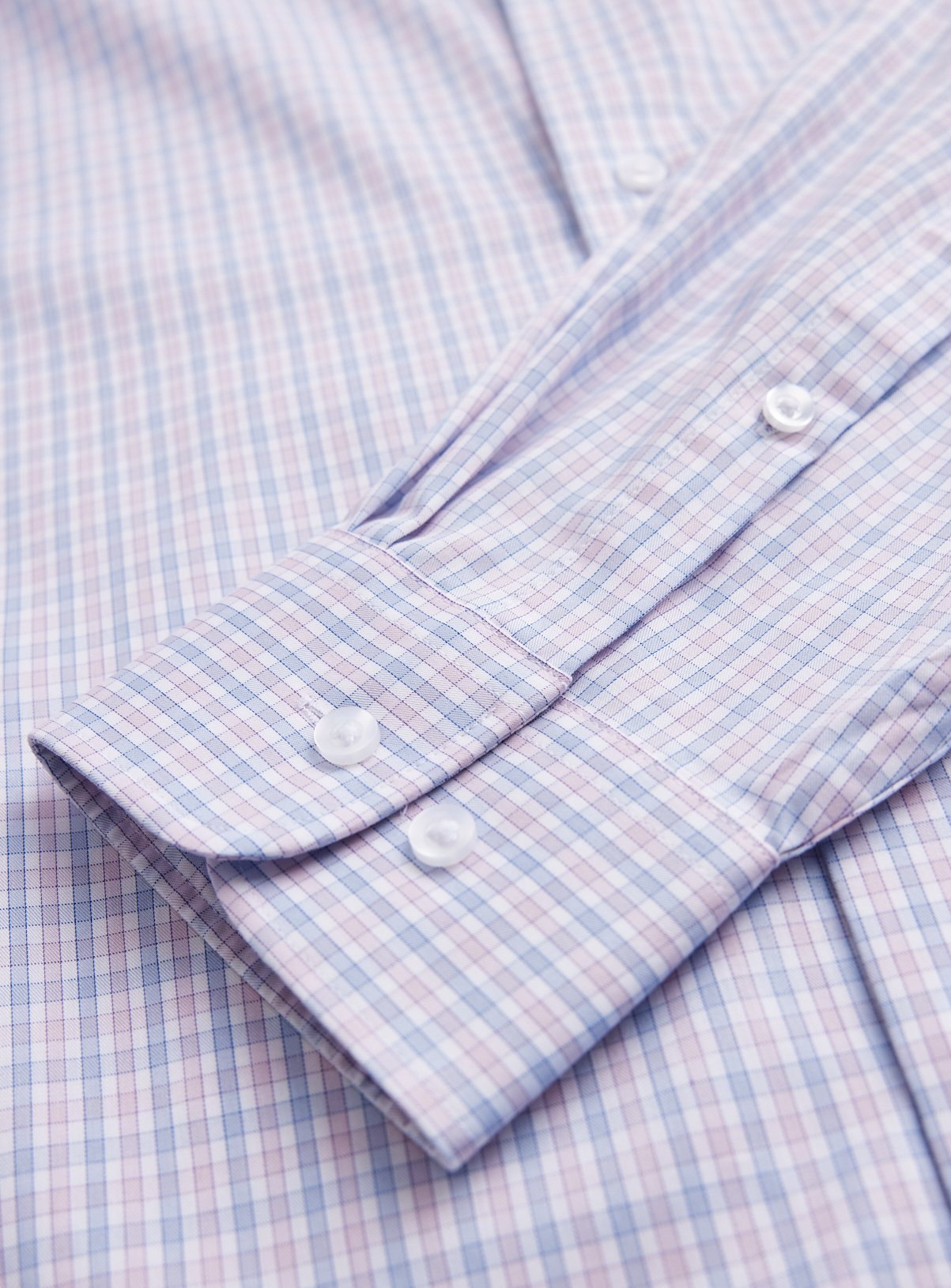 Multi Cotton Twill Long Sleeved Regular Fit Check Shirt 14 - Image 4 thumbnail
